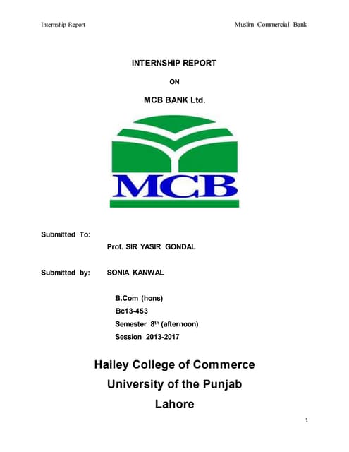 Mcb report