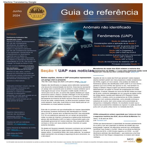 GUIA DE REFERÊNCIA: FENÔMENOS ANÔMALOS NÃO IDENTIFICADOS (UAP) -  JUNHO DE 2024