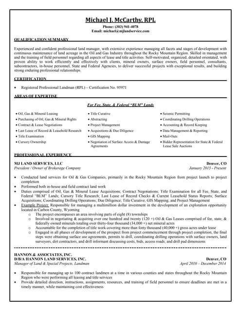 David Boone Landman Resume revised - Mccarthymichaelj 170205095151 Thumbnail