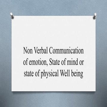Non verbal communication 