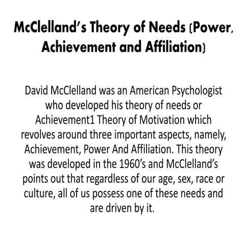 Mc clelland’s theory prerna 1