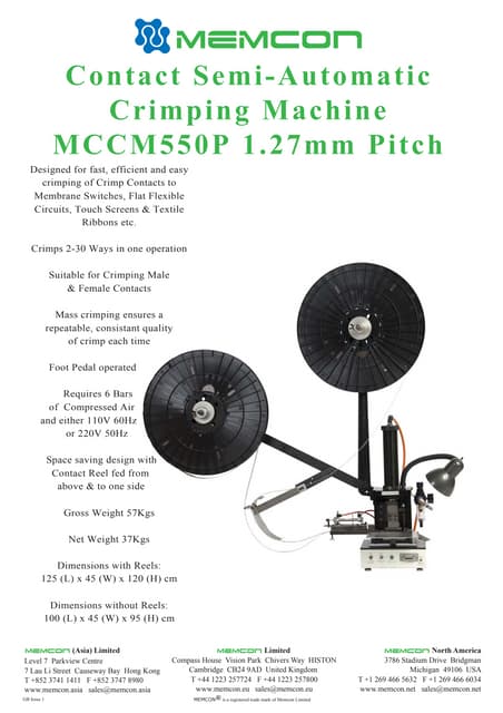 Memcon Mccm475 long-square-male-contact-crimping-machine | PDF