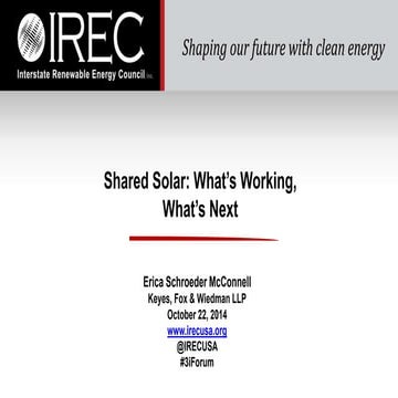 Shared Solar: What's Working & What's Next