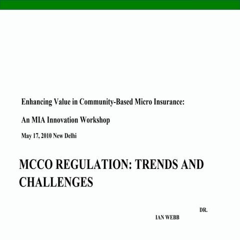 MCCO Regulation: Trends and Challenges | PPT