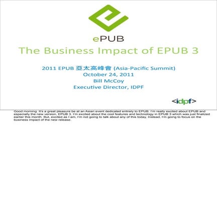 The Business Impact of EPUB 3