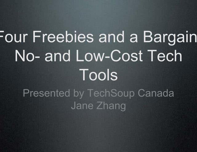 Four Freebies and a Bargain: No- and Low-Cost Tech Tools
