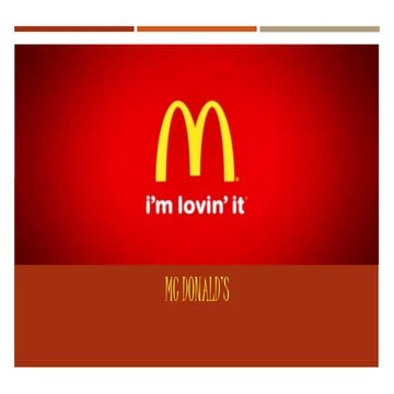 Mc Donalds : Logistics & supply chain management (SCM)