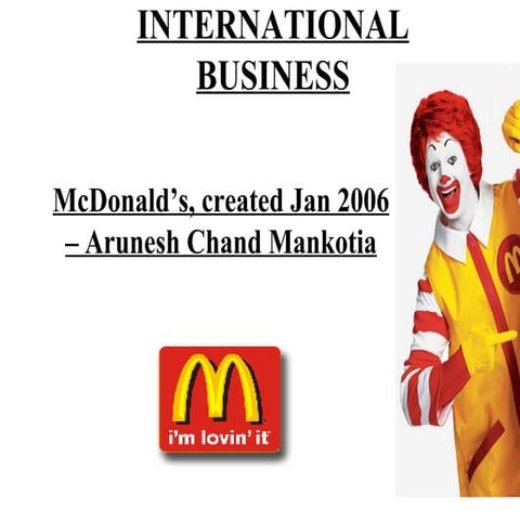 Mc Donalads   Created  Arunesh Chand Mankotia Jan 2006
