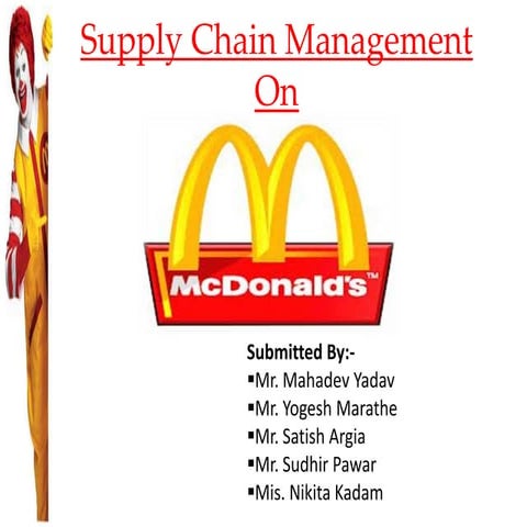 SUPPLY CHAIN MANAGMENT ON McDonald
