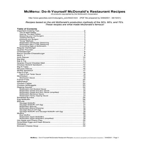 Recreate Original McDonald’s Menu Items at Home