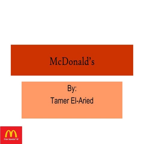 Mc donald's by Dr.Tamer Elaried