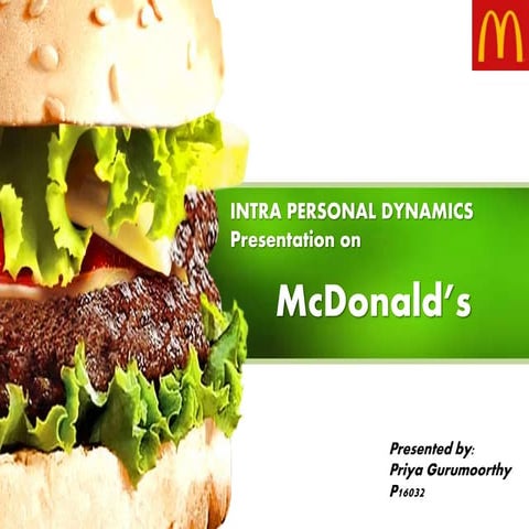 Mc Donald's - Intrapersonal Dynamics