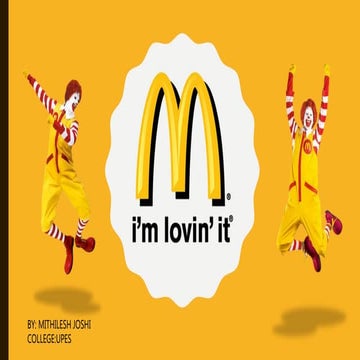 Presentatoin on Mcdonalds 