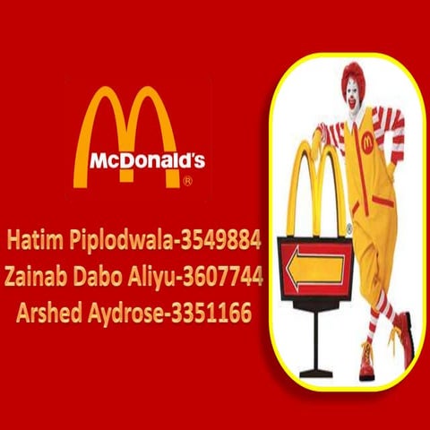 Mcdonalds UAE- PESTLE, Porter's 5, SWOT, Issues & Recomendations.