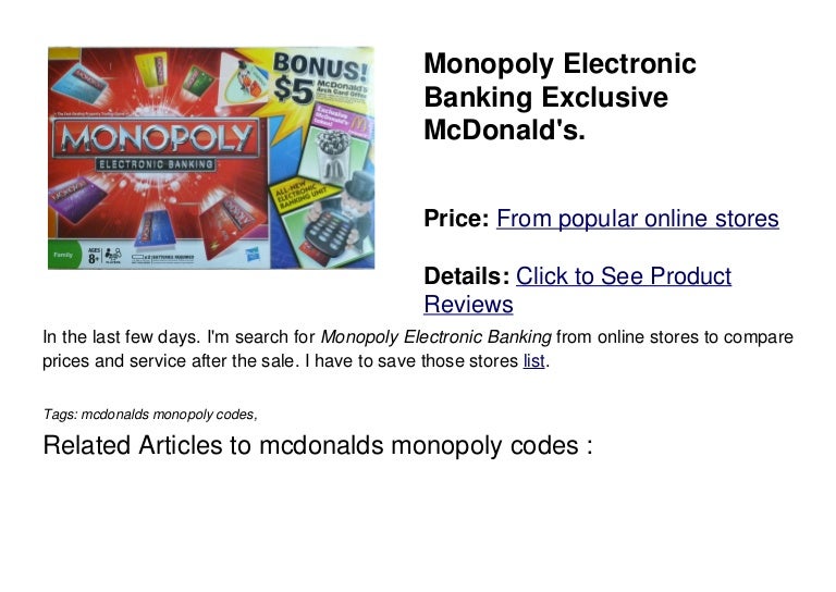 enter code for mcdonalds monopoly