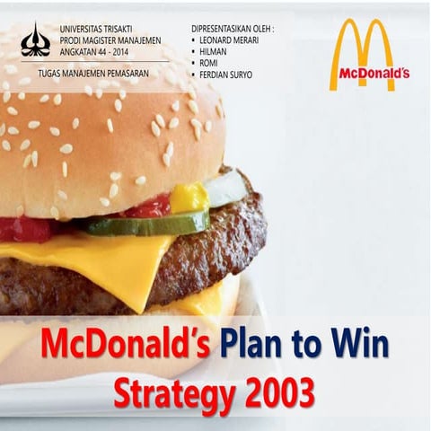 Mc donald's plan to win (tugas kelompok) | PPTX