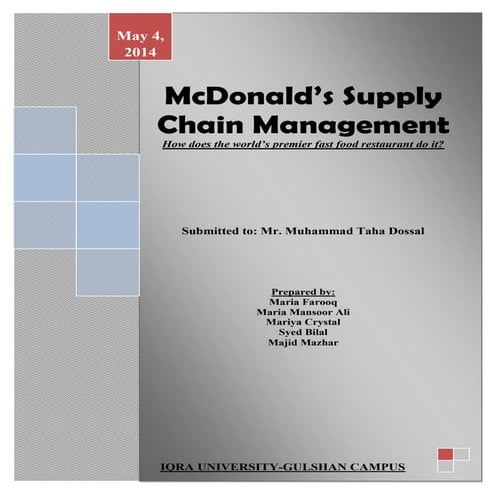 Mc donald's SCM (report)