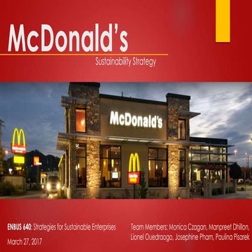 McDonald's Sustainability Recommendations
