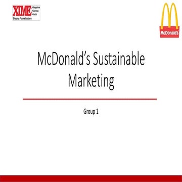 Mcdonald's sustainable marketing