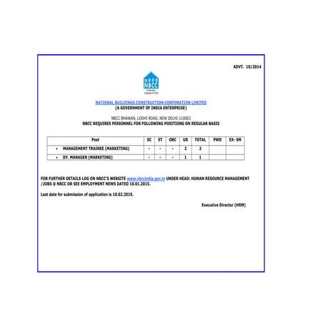 NBCC Recruitment (Naukarihunt.blogspot.com)