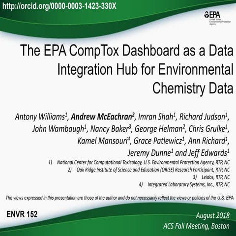 The EPA CompTox Dashboard as a Data Integration Hub for Environmental Chemist...