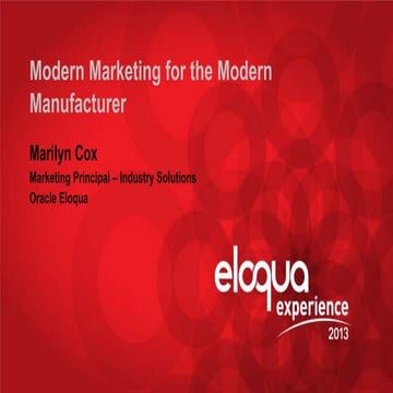 Modern Marketing for the Modern Manufacturer