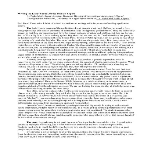 "Writing the Essay" by Parke Muth