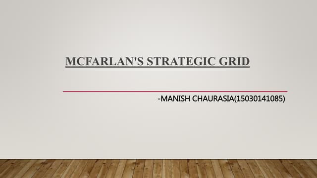 Mc farlan's strategic grid