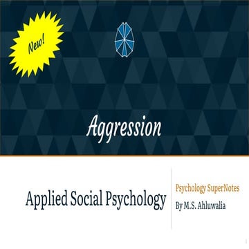 Aggression - Applied Social Psychology - Psychology SuperNotes