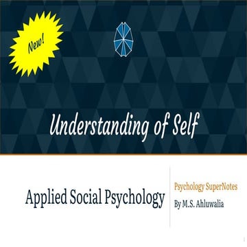 Understanding of Self - Applied Social Psychology - Psychology SuperNotes
