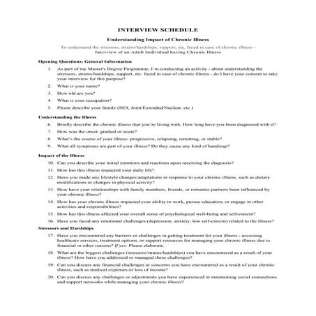 A closer look at Interviewing Strategies For People With Chronic Illness
