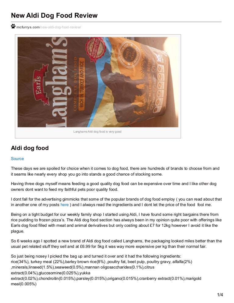 aldi brand dog food