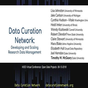 McGeary Data Curation Network: Developing and Scaling