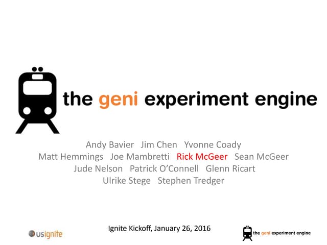 The Geni Experiment Engine