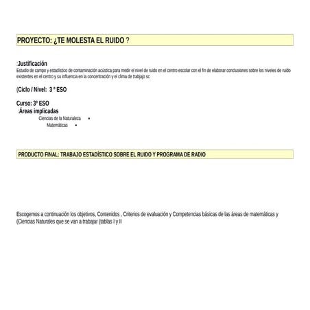Proyecto: ¿Te molesta el ruido?
