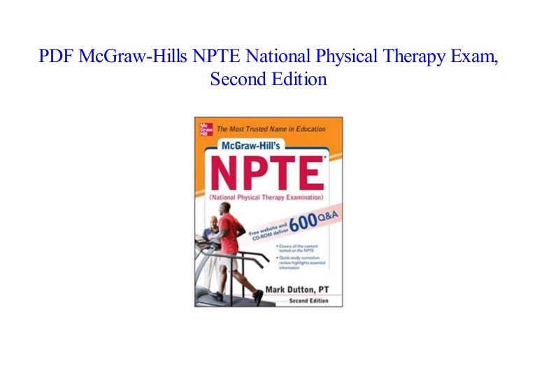ePub McGrawHills NPTE National Physical Therapy Exam, Second Edition…