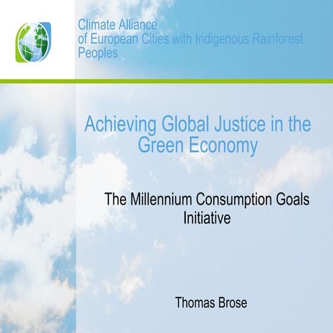Millenium Consumption Goals by Thomas Brose