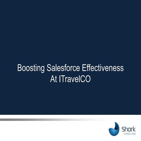 Proposal for boosting Sales force effectiveness at ITravelCo