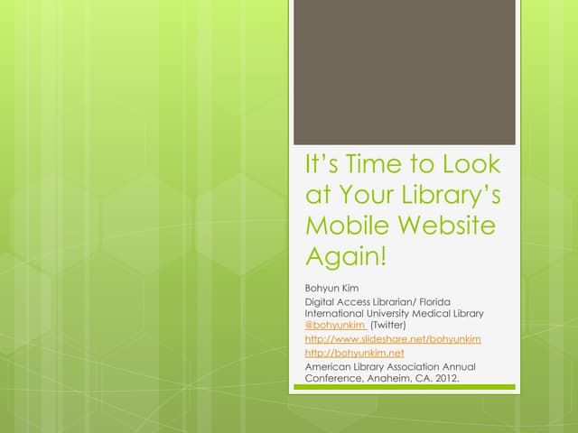 It’s Time to Look at Your Library’s Mobile Website Again! 