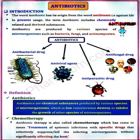 Medicinal chemistry III Unit no 1 -Antibiotics | PDF