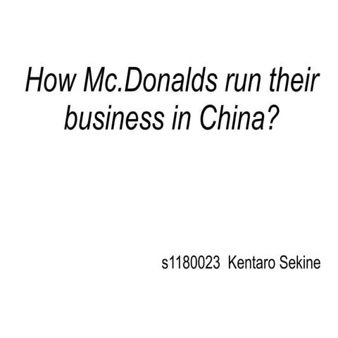 Mc in china