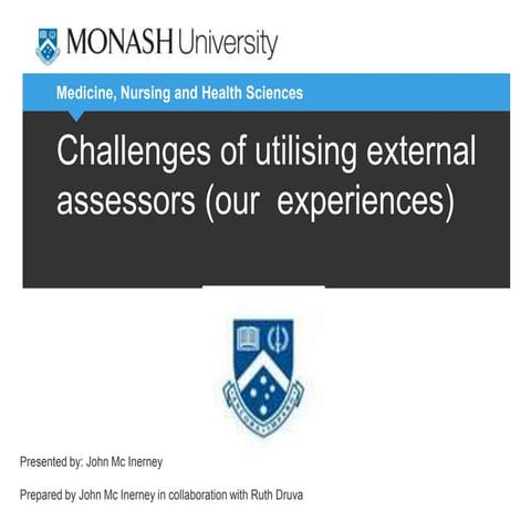 John McInerney 2014 - Training assessors