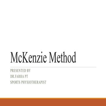 Mc kenzie method