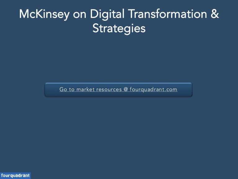 McKinsey On Digital Transformation Strategies