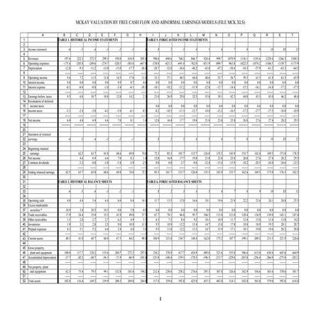 Mck valuation sprdsheet