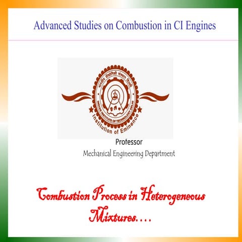 Combustion process in heterogeneous mixtures