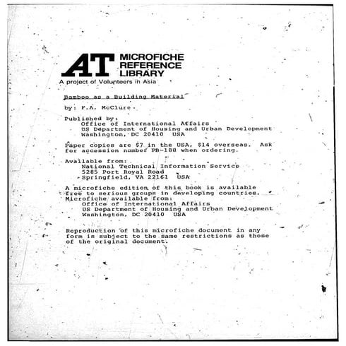 Mclure f.a., bamboo as a building material