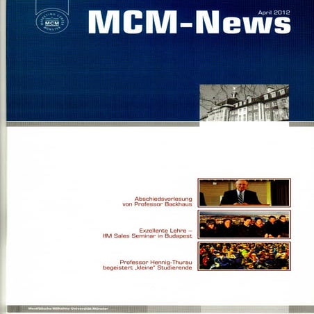 MCM Marketing Centrum Münster-news auszug mit tui und ibm artikel april 2012