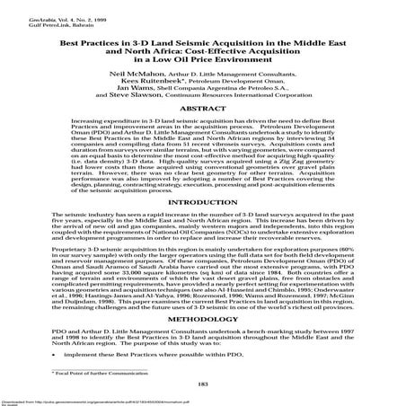 Mcmahon best practice in 3d seismic 1999