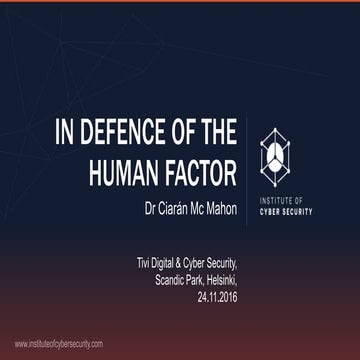 In defence of the human factor